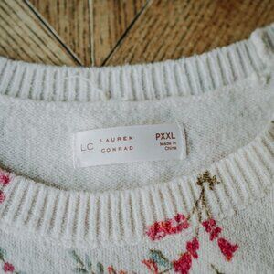 Lauren Conrad Floral Short Sleeve Sweater